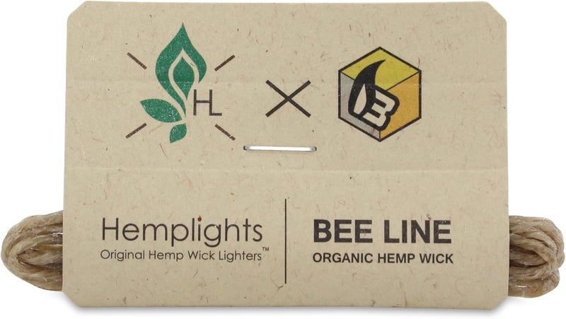 Hemplights Hemp Wick Lighter Wrapper (Yellow) + 5 FT Beeline Hemp Wick - Image 4